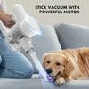 JONPONY Cordless Vacuum Cleaner, Electric Rechargeable Handheld with LED, Powerful Suction 24Kpa, Up to 45 Minutes Runtime, Lightweight, Ideal for Carpet, Hard Floors & Pet Hair, White