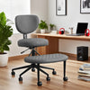 JONPONY Cross Legged Office Chair, Meditation Chair with Lumbar Support, Adjustable Height and Retractable footrest, Home and Office, Technical Fabric, Black