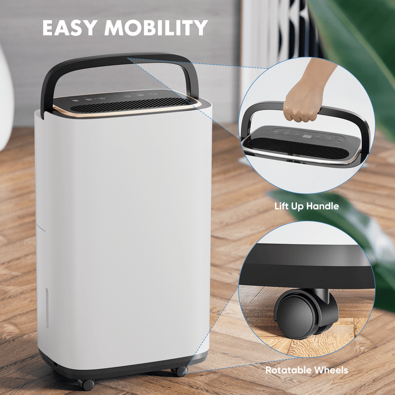 JONPONY Dehumidifier, 2,000 Sq.Ft Coverage, Energy Star Portable Dehumidifier with Drain Hose, Powerful Moisture Removal and Humidity Control for Basement, Bedroom, Bathroom, Large Rooms