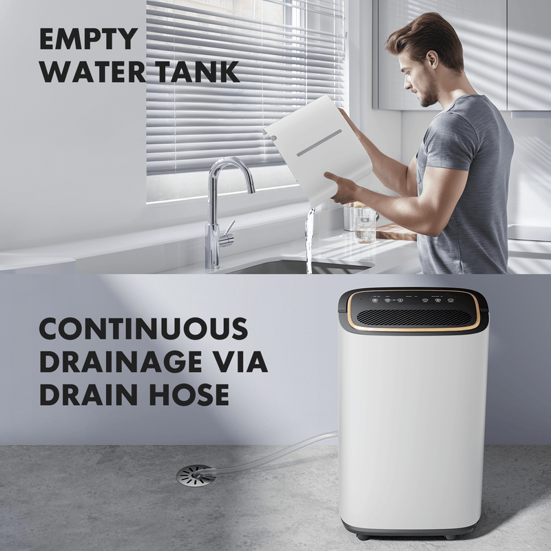 JONPONY Dehumidifier, 2,000 Sq.Ft Coverage, Energy Star Portable Dehumidifier with Drain Hose, Powerful Moisture Removal and Humidity Control for Basement, Bedroom, Bathroom, Large Rooms