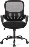 JONPONY Desk Chair,Office Chair with Ergonomic Lumbar Support, Mid-Back Mesh Swivel Rolling Work with Wheels for Home, Office, Bedroom