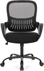 JONPONY Desk Chair,Office Chair with Ergonomic Lumbar Support, Mid-Back Mesh Swivel Rolling Work with Wheels for Home, Office, Bedroom
