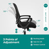 JONPONY Desk Chair,Office Chair with Ergonomic Lumbar Support, Mid-Back Mesh Swivel Rolling Work with Wheels for Home, Office, Bedroom