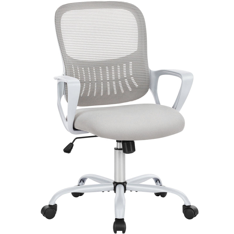JONPONY Desk Chair,Office Chair with Ergonomic Lumbar Support, Mid-Back Mesh Swivel Rolling Work with Wheels for Home, Office, Bedroom