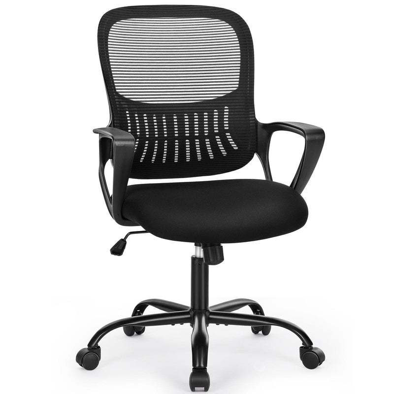 JONPONY Desk Chair,Office Chair with Ergonomic Lumbar Support, Mid-Back Mesh Swivel Rolling Work with Wheels for Home, Office, Bedroom