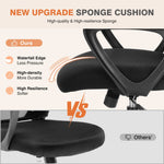 JONPONY Desk Chair,Office Chair with Ergonomic Lumbar Support, Mid-Back Mesh Swivel Rolling Work with Wheels for Home, Office, Bedroom