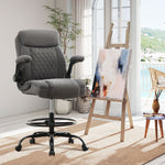 JONPONY Drafting Chair Tall Office Chair for Standing Desk, Ergonomic High Office Chair with Adjustable Foot Ring, Flip-Up Armrests, Lumbar Support for Home office or Drawing Use ,Dark Gray