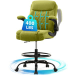 JONPONY Drafting Chair Tall Office Chair for Standing Desk, Ergonomic High Office Chair with Adjustable Foot Ring, Flip-Up Armrests, Lumbar Support for Home office or Drawing Use ,Dark Gray