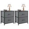 JONPONY Drawer Night Stand, 20" Height Small Bed Side Furniture End Table, Metal Frame and Wood Top, Mini Dresser for Bedroom, Closet, Entryway, College Dorm, Set of 2
