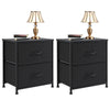 JONPONY Drawer Night Stand, 20" Height Small Bed Side Furniture End Table, Metal Frame and Wood Top, Mini Dresser for Bedroom, Closet, Entryway, College Dorm, Set of 2