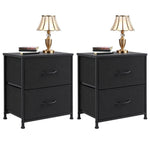 JONPONY Drawer Night Stand, 20" Height Small Bed Side Furniture End Table, Metal Frame and Wood Top, Mini Dresser for Bedroom, Closet, Entryway, College Dorm, Set of 2