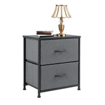 JONPONY Drawer Night Stand, 20" Height Small Bed Side Furniture End Table, Metal Frame and Wood Top, Mini Dresser for Bedroom, Closet, Entryway, College Dorm, Single Pack