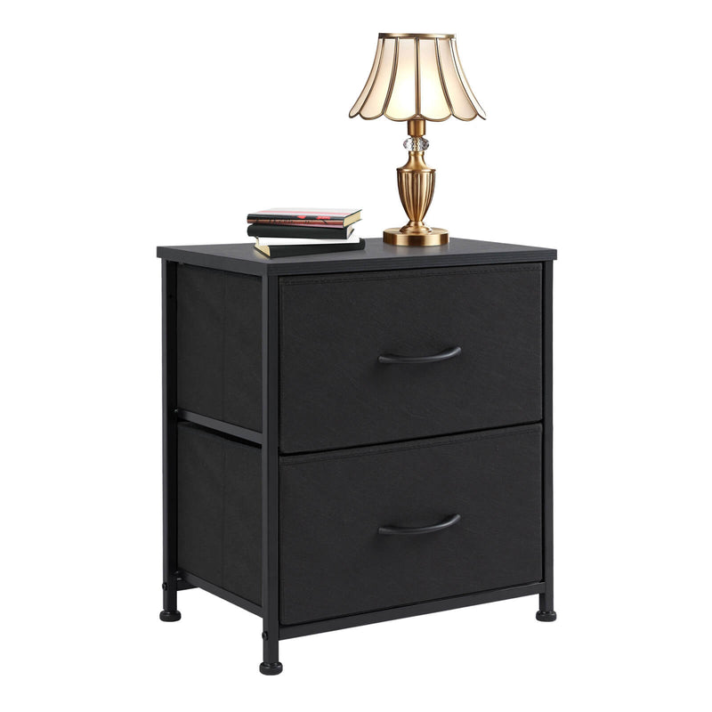 JONPONY Drawer Night Stand, 20" Height Small Bed Side Furniture End Table, Metal Frame and Wood Top, Mini Dresser for Bedroom, Closet, Entryway, College Dorm, Single Pack