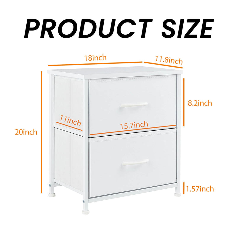 JONPONY Drawer Night Stand, 20" Height Small Bed Side Furniture End Table, Metal Frame and Wood Top, Mini Dresser for Bedroom, Closet, Entryway, College Dorm, Single Pack