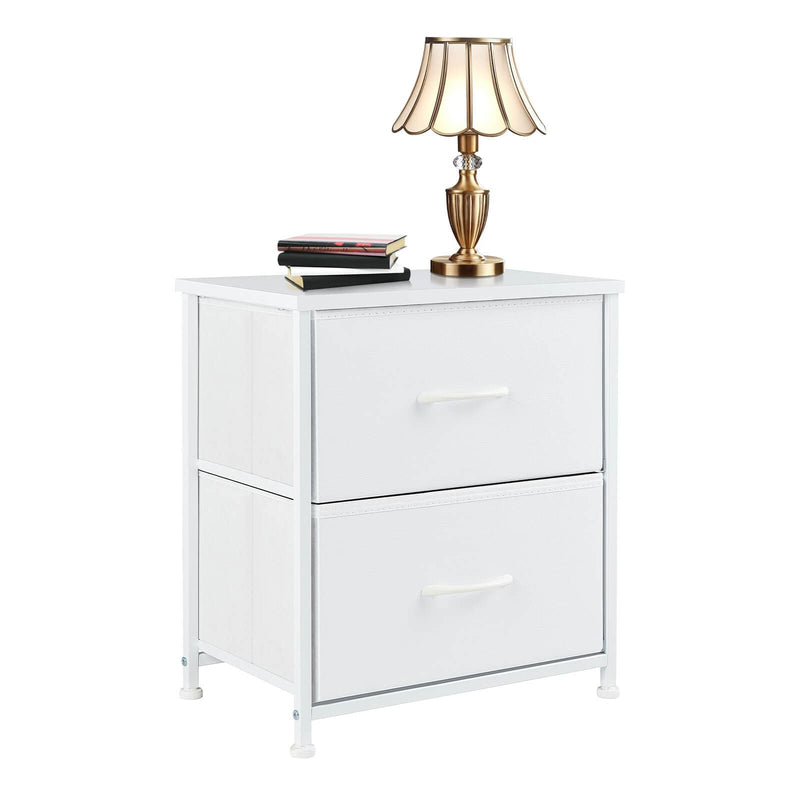 JONPONY Drawer Night Stand, 20" Height Small Bed Side Furniture End Table, Metal Frame and Wood Top, Mini Dresser for Bedroom, Closet, Entryway, College Dorm, Single Pack