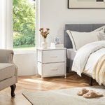 JONPONY Drawer Night Stand, 20" Height Small Bed Side Furniture End Table, Metal Frame and Wood Top, Mini Dresser for Bedroom, Closet, Entryway, College Dorm, Single Pack