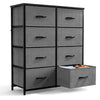 JONPONY Dresser for Bedroom with 8 Drawers, Tall Fabric Storage Tower, Chest of Drawers with Wood Top, Sturdy Steel Frame for Closet, Living Room, Entryway