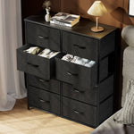 JONPONY Dresser for Bedroom with 8 Drawers, Tall Fabric Storage Tower, Chest of Drawers with Wood Top, Sturdy Steel Frame for Closet, Living Room, Entryway