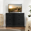 JONPONY Dresser TV Stand for Bedroom, 6 Drawer Fabric Storage Chest with Metal Frame & Wooden Top, Organizer for Closet & Living Room