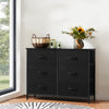 JONPONY Dresser TV Stand for Bedroom, 6 Drawer Fabric Storage Chest with Metal Frame & Wooden Top, Organizer for Closet & Living Room