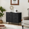 JONPONY Dresser TV Stand for Bedroom, 6 Drawer Fabric Storage Chest with Metal Frame & Wooden Top, Organizer for Closet & Living Room