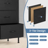 JONPONY Dresser TV Stand for Bedroom, 6 Drawer Fabric Storage Chest with Metal Frame & Wooden Top, Organizer for Closet & Living Room