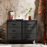 JONPONY Dresser TV Stand for Bedroom, 6 Drawer Fabric Storage Chest with Metal Frame & Wooden Top, Organizer for Closet & Living Room