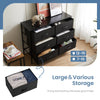 JONPONY Dresser TV Stand for Bedroom, 6 Drawer Fabric Storage Chest with Metal Frame & Wooden Top, Organizer for Closet & Living Room