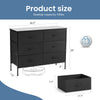 JONPONY Dresser TV Stand for Bedroom, 6 Drawer Fabric Storage Chest with Metal Frame & Wooden Top, Organizer for Closet & Living Room