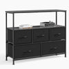 JONPONY Dresser TV Stand with 5 Fabric Drawers, Open Shelf Storage Unit for Bedroom, Living Room, Entertainment Center, Fits TV up to 45 Inch, Adjustable Feet