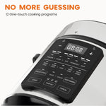 JONPONY Electric Pressure Cooker Stainless Steel Multi Cooker for Rice, Steamer, Yogurt Maker, Slow Cook, Saute, Meat Stew, Cake, Multigrain, Black