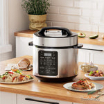 JONPONY Electric Pressure Cooker Stainless Steel Multi Cooker for Rice, Steamer, Yogurt Maker, Slow Cook, Saute, Meat Stew, Cake, Multigrain, Black