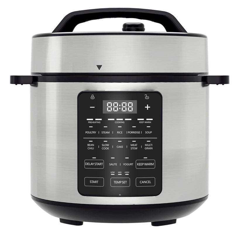 JONPONY Electric Pressure Cooker Stainless Steel Multi Cooker for Rice, Steamer, Yogurt Maker, Slow Cook, Saute, Meat Stew, Cake, Multigrain, Black