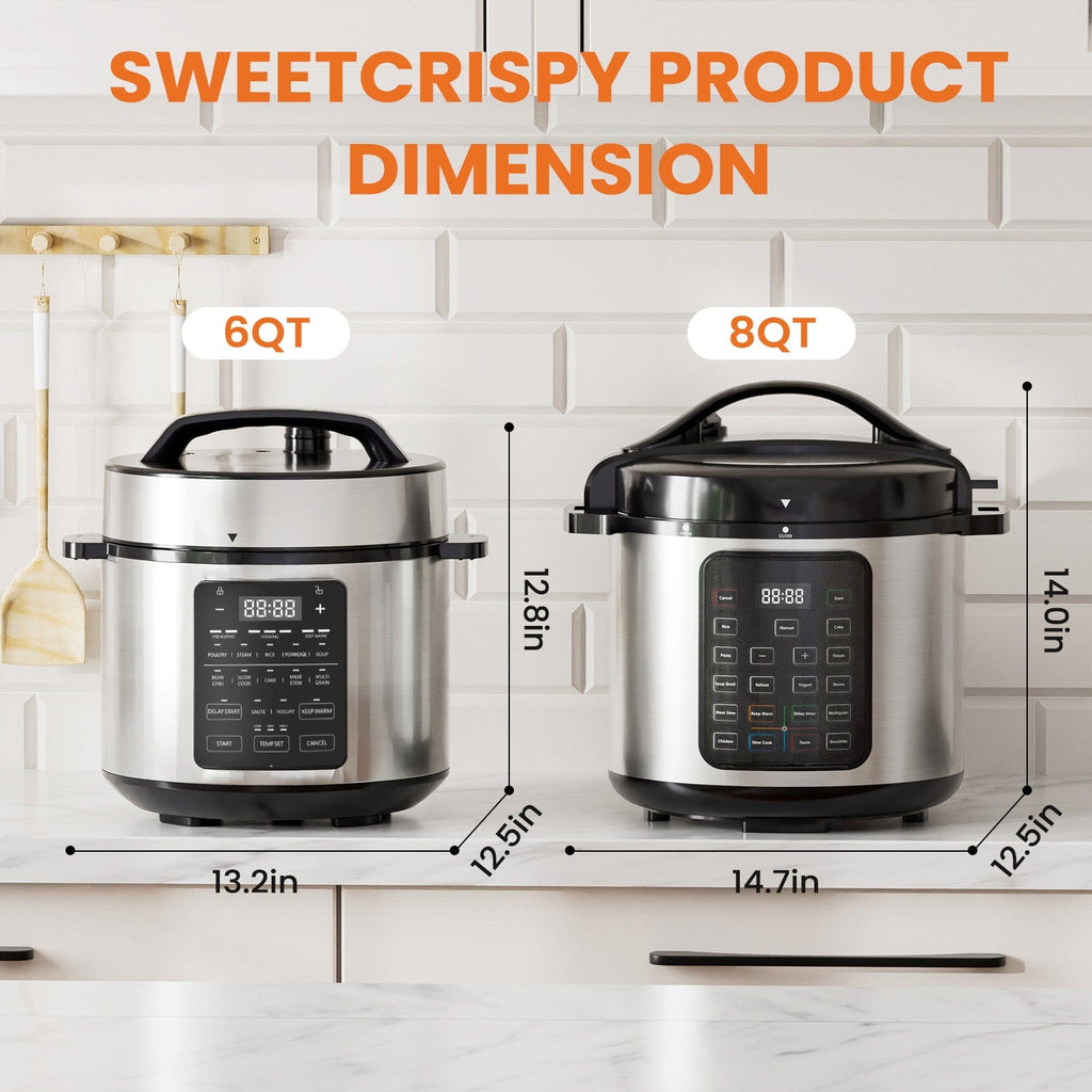 JONPONY Electric Pressure Cooker Stainless Steel Multi Cooker for Rice, Steamer, Yogurt Maker, Slow Cook, Saute, Meat Stew, Cake, Multigrain, Black