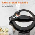 JONPONY Electric Pressure Cooker Stainless Steel Multi Cooker for Rice, Steamer, Yogurt Maker, Slow Cook, Saute, Meat Stew, Cake, Multigrain, Black