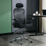 JONPONY Ergonomic Tall Drafting Chair 500Lbs, Mesh Executive Tall Office Chair, High Back Standing Desk Chair with Adjustable Headrest, Back, Arm & Foot Ring