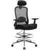 JONPONY Ergonomic Tall Drafting Chair 500Lbs, Mesh Executive Tall Office Chair, High Back Standing Desk Chair with Adjustable Headrest, Back, Arm & Foot Ring