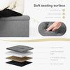 JONPONY Folding Storage Ottoman Bench, Linen Fabric, Footrest, End of Bed Storage, with Divider for Living Room, Bedroom, Entryway, Gray