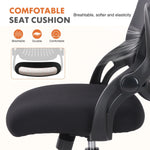 JONPONY High Back Mesh Office Chair with Adjustable Height ,Ergonomic Design Lumbar Support,Flip-up Armrests and Swivel Function for Home Office Gaming Computer Desk (Black)