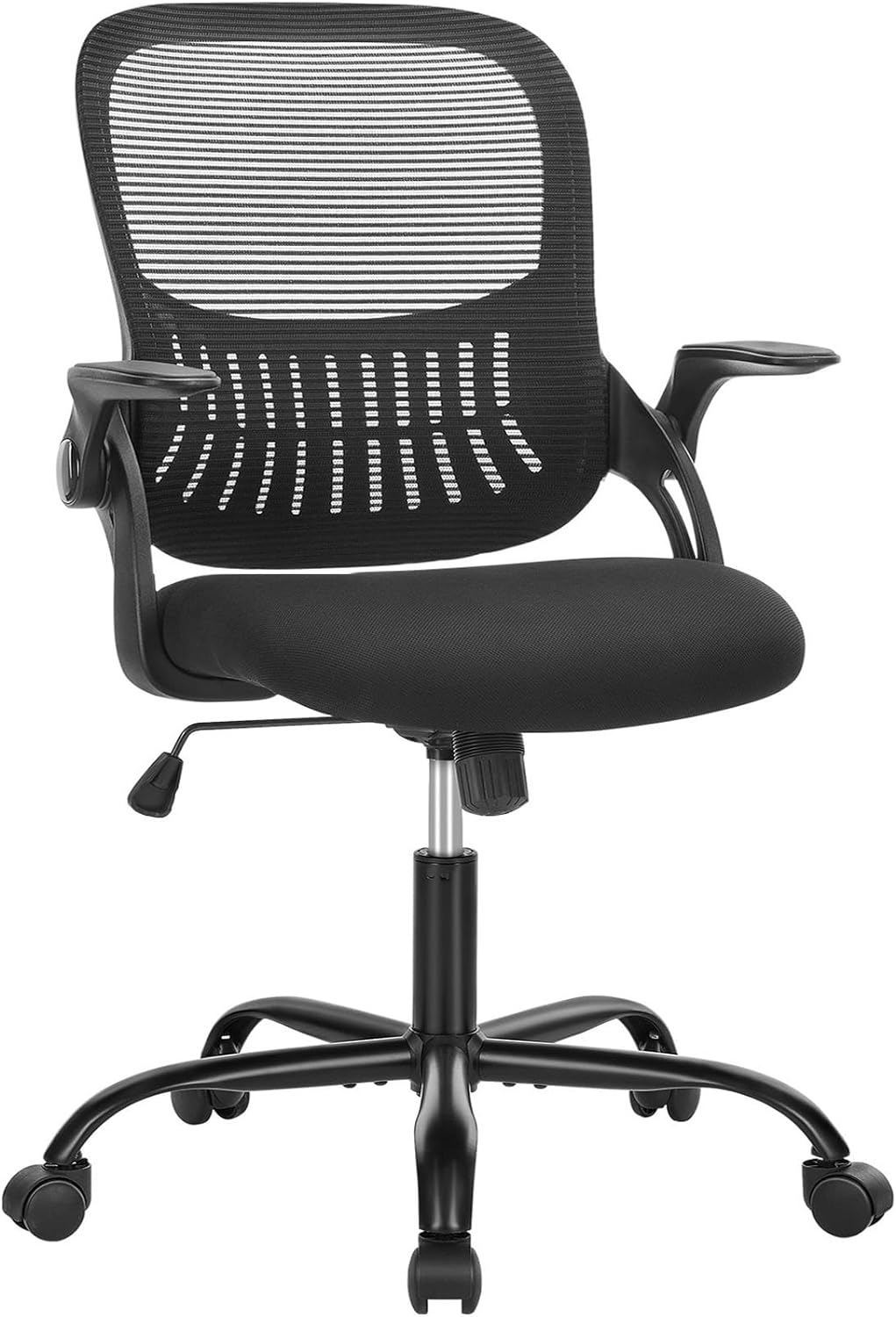 JONPONY High Back Mesh Office Chair with Adjustable Height ,Ergonomic Design Lumbar Support,Flip-up Armrests and Swivel Function for Home Office Gaming Computer Desk (Black)