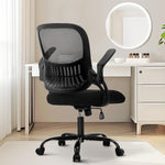 JONPONY High Back Mesh Office Chair with Adjustable Height ,Ergonomic Design Lumbar Support,Flip-up Armrests and Swivel Function for Home Office Gaming Computer Desk (Black)