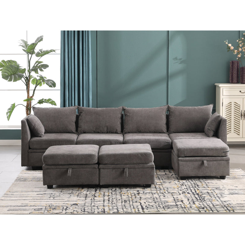 JONPONY Modular Couches and Sofas Sectional with Storage Sectional Sofa L Shaped Sectional Couch with Reversible Chaises