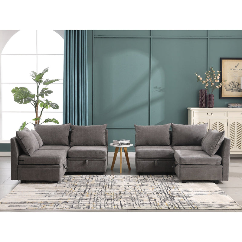 JONPONY Modular Couches and Sofas Sectional with Storage Sectional Sofa L Shaped Sectional Couch with Reversible Chaises