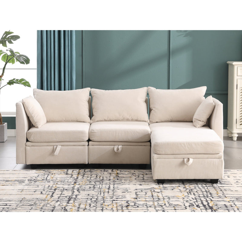 JONPONY Modular Couches and Sofas Sectional with Storage Sectional Sofa L Shaped Sectional Couch with Reversible Chaises