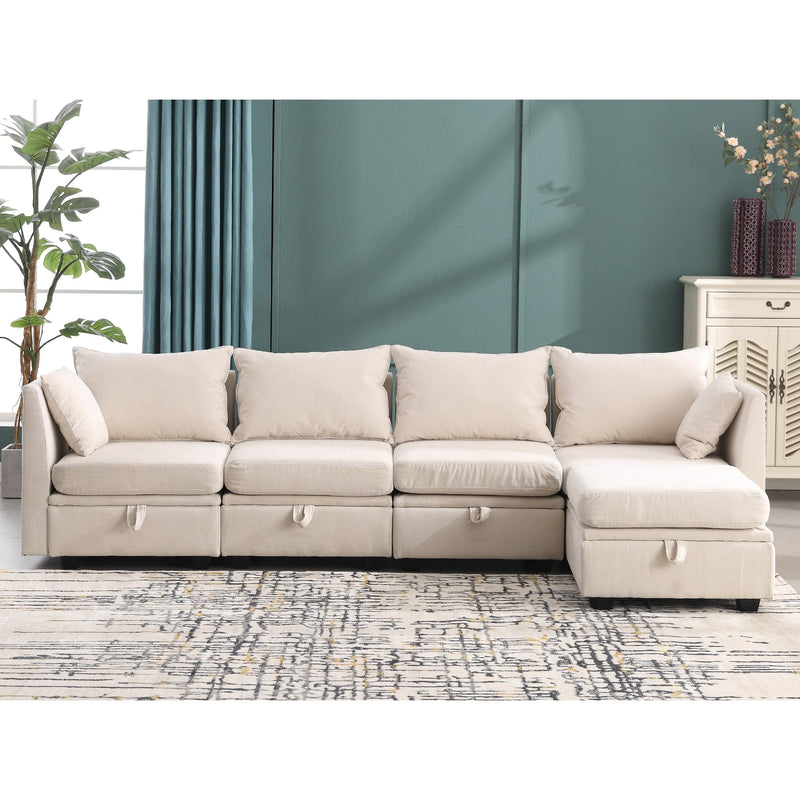 JONPONY Modular Couches and Sofas Sectional with Storage Sectional Sofa L Shaped Sectional Couch with Reversible Chaises