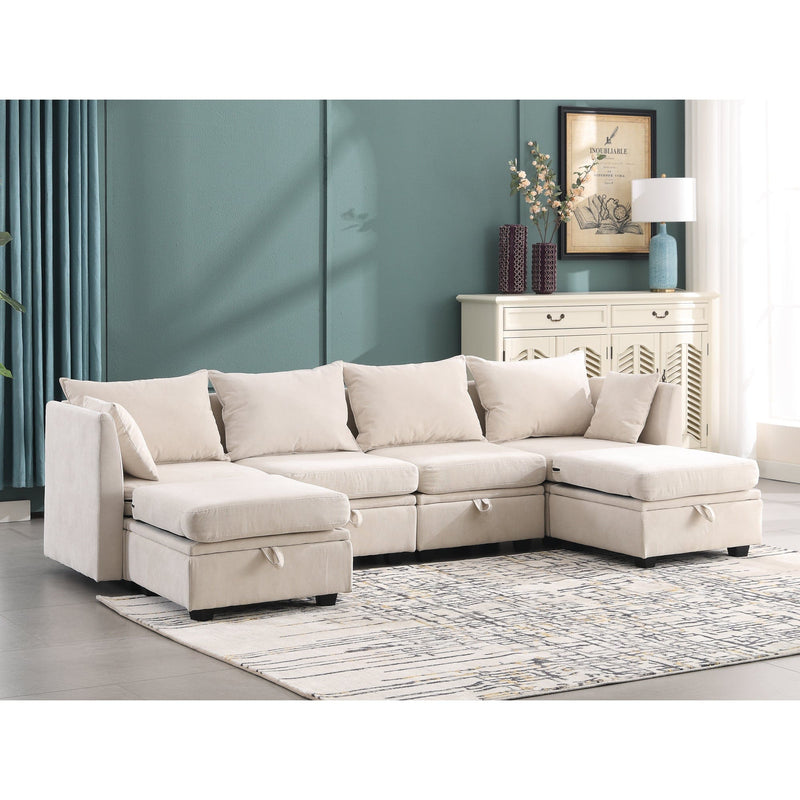 JONPONY Modular Couches and Sofas Sectional with Storage Sectional Sofa L Shaped Sectional Couch with Reversible Chaises