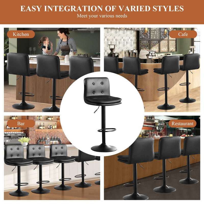 JONPONY Kitchen Bar Stools set of 2/4/6, Modern Adjustable Armless Swivel Counter Stools for Home and Kitchen Counter