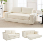 JONPONY Loveseat Sofa Bed with Memory Foam & Steel Frame - No Assembly,Corduroy Fabric - Compact Couch for Small Spaces, Apartments, Home Office & Bedroom