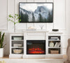 JONPONY Media Console Table with Large Storage Cabinet, Modern TV Media Entertaionment Stand, White