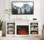 JONPONY Media Console Table with Large Storage Cabinet, Modern TV Media Entertaionment Stand, White
